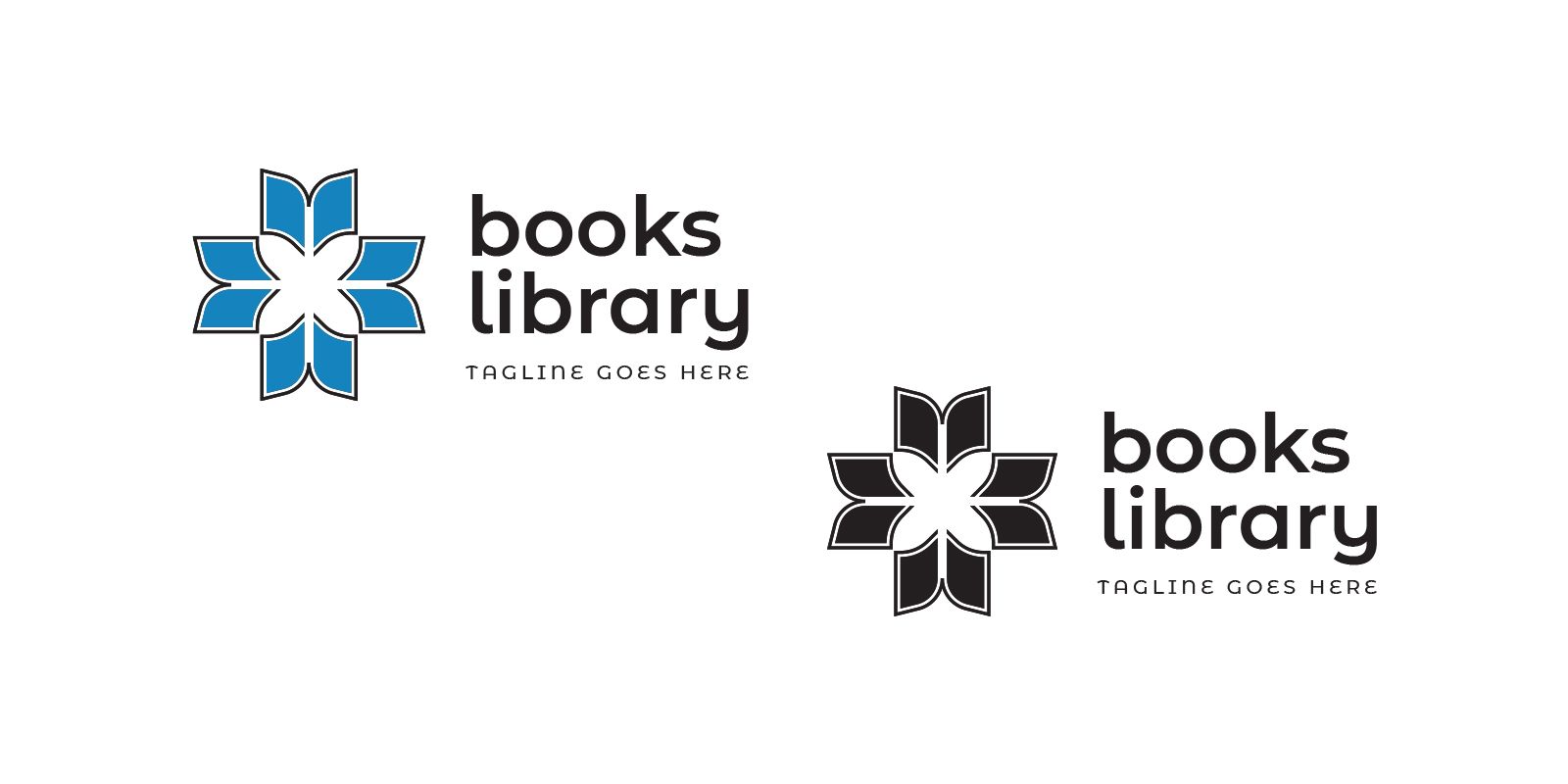 Дизайн логотипа библиотеки книг
